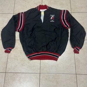 DeLong Rutgers University Scarlet Knights Black Pullover Jacket 1/4 Zip XL